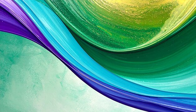 Vibrant Swirling Colors with Glittering Green and Blue Accents