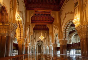 Fototapeta premium Interior of Hassan II Mosque