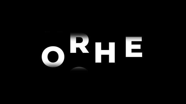 Zero to hero word transition kinetic typography animation. Spinning letters motion graphics on black background. Success achievement and motivation concept. Minimalist rolling text effect.