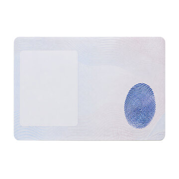 Blue fingerprint icon card template isolated on transparent background png element