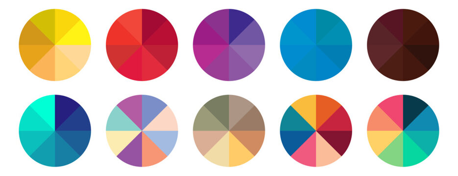 color palette colour wheel color gamut color picker variety of multicolor circle like pizza slice background