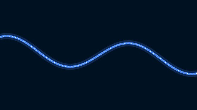 Abstract blue liquid conduits flowing in a rhythmic wave pattern on a dark background