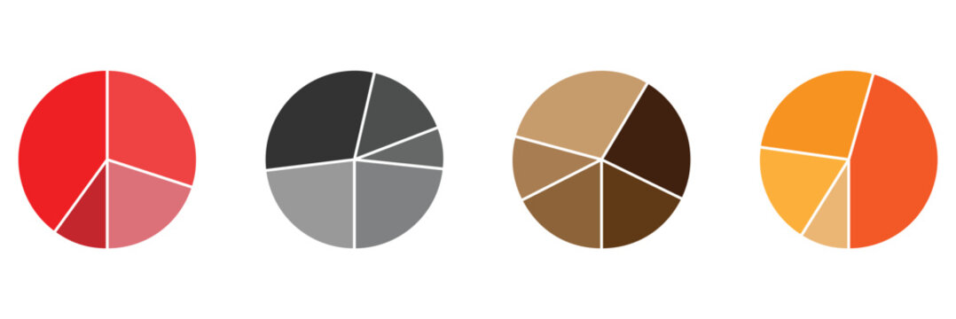 Set of pie charts diagrams. Circle pie chart diagram. Loading bar set diagram multicolored collection. eps 10