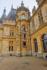 Ornate architectural details and Renaissance Revival tower turret at Waddesdon Manor © adfoto