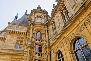 Ornate architectural details and Renaissance Revival tower turret at Waddesdon Manor © adfoto
