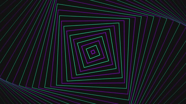 Abstract diamond wave interference pattern with neon green and purple lines on black