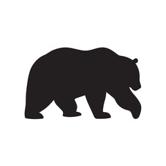 Naklejka premium Bear Silhouette Vector Illustration Isolated on White Wildlife Mammal Walking Nature Art Design