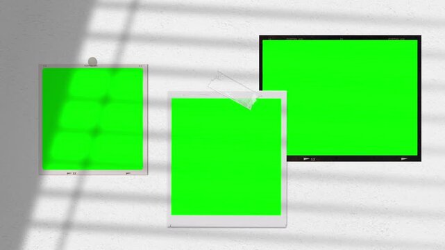 Green Screen Photo Frame Collection Mockup for Image and Video Replacement