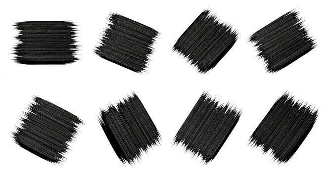 black brush strokes on white background artistic texture elements for design backgrounds and creative projects