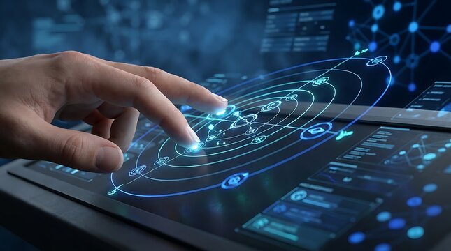 Futuristic Interface Controlling Digital Holographic Data Systems