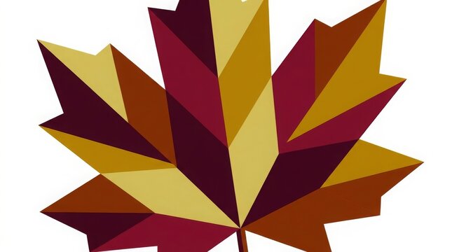 Vector - Geometric autumn maple leaf on white background
