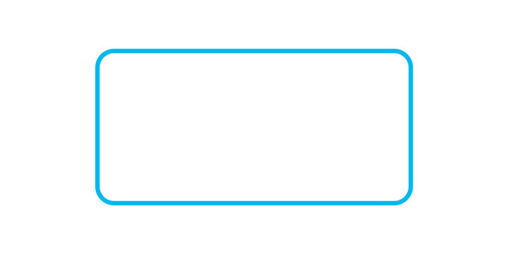 Simple light blue rounded rectangle frame isolated on transparent background for design