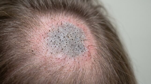 Tinea Capitis Scalp Ringworm Fungal Infection Realistic Clinical Dermatology Photograph
