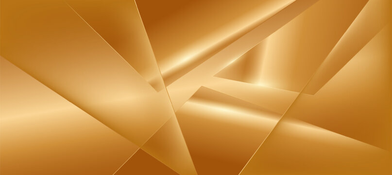 Golden Lines With abstract geometric luxury background vector. Social ads banner or Landing page. Poster Set
