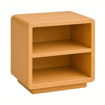 Modern Wooden Double Shelf Nightstand With Minimal Storage Design