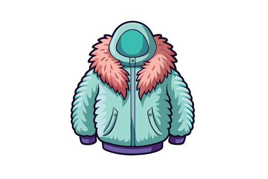 Winter parka jacket vector illustration isolated on white background