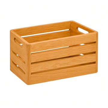 Wooden Slat Storage Crate With Rustic Organization Design Style
