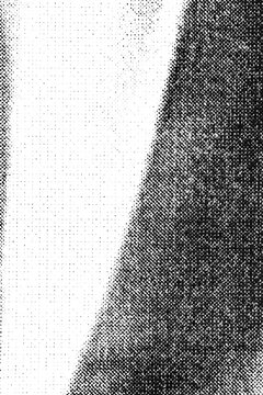 A sweeping dark tapered form creates a strong monochrome curved boundary.