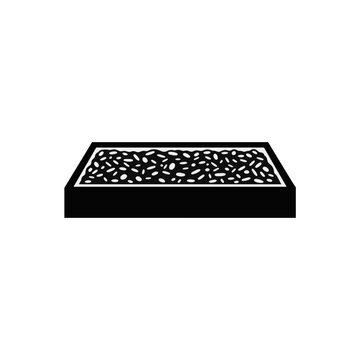 Flat vector illustration of garden bed with wood chip mulch