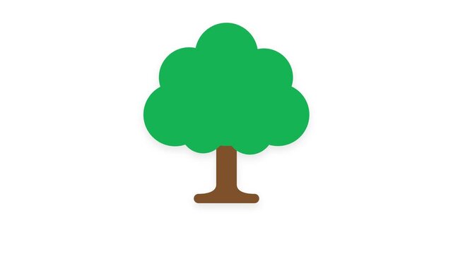 Simple Green Tree Icon with Straight Trunk and Rounded Canopy Shape, Symbol of Nature, Environment, Growth, Ecology, Life and Sustainability, Clean and Recognizable Flat Illustration Isolated on White