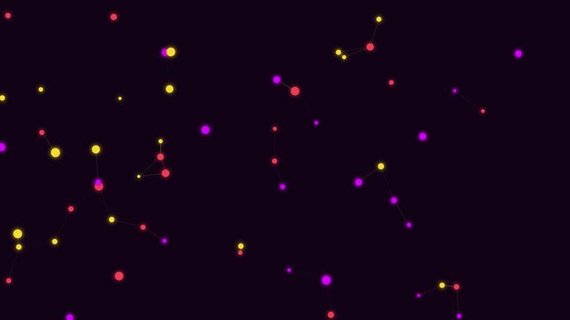 Abstract glowing digital plexus points vector motion graphic