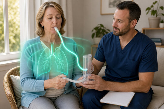 Breathing rehabilitation at home session
