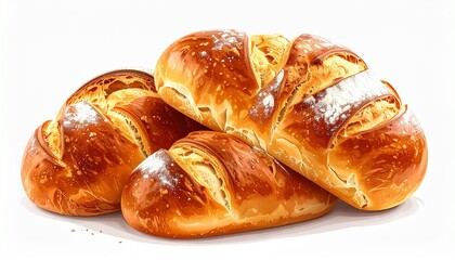 Fototapeta premium Fresh bread bakery illustration