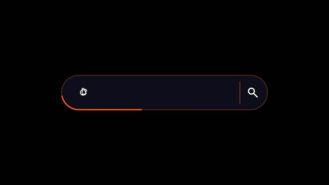 Minimalist Search Bar Interface Animation with Glowing Border Effect.