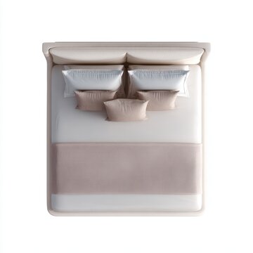 bed furniture top view isolated interior design set