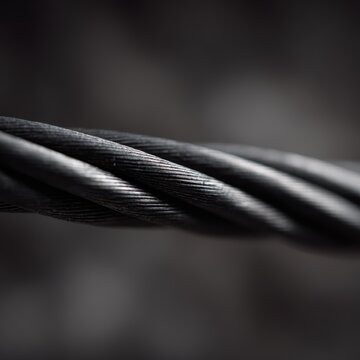 frayed steel cable strands under tension macro industrial detail