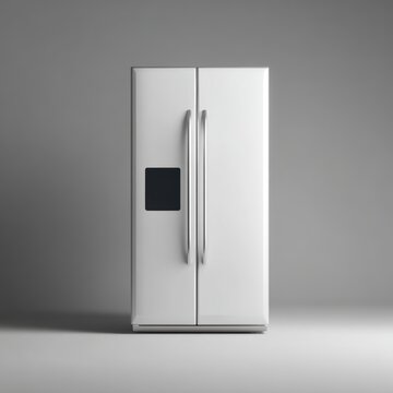 3d render smart refrigerator with blank screen interface isolated for smart home appliance mockup