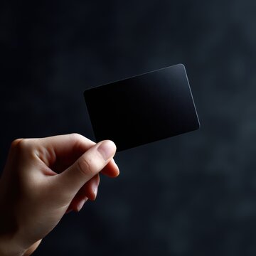 hand holding credit card isolated black background payment concept