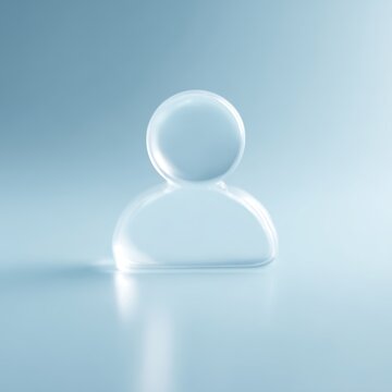 minimal translucent glass user avatar icon digital profile symbol