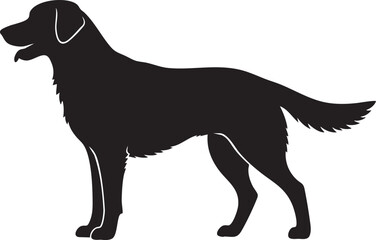 Fototapeta premium Dog Silhouette Black Vector Illustration Domestic Pet Standing Profile