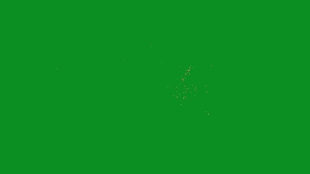 Heavy smoke cloud blast and fire burst green screen overlay animation