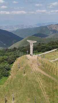  aerial view of Didgori Monument   in Georgia