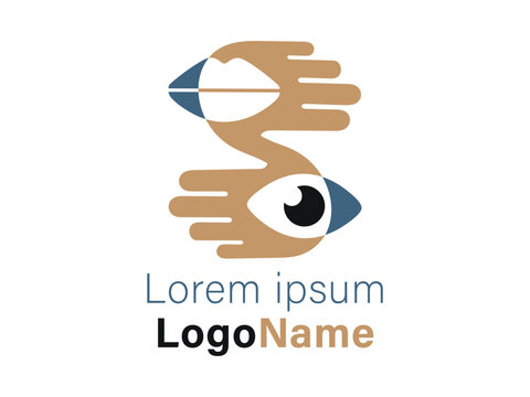 Abstraktes H&auml;nde Logo f&uuml;r Logop&auml;die und Kommunikation