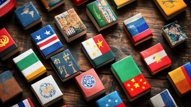 Learn foreign language, choose different languages on screen, english