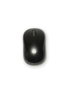 Isolated White Computer Mouse Black Colored.
