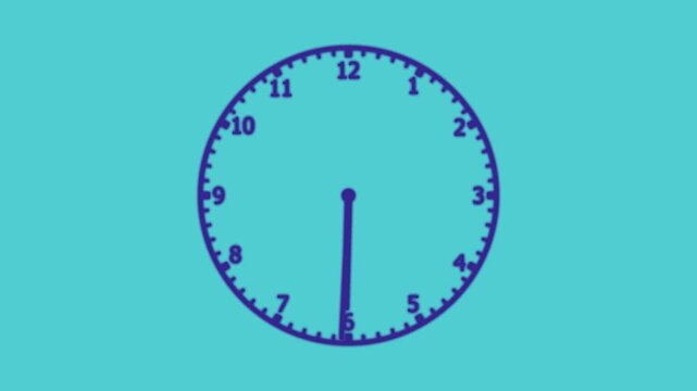 Time lapse of spinning clock animation in 24 Hour. Seamless motion animated footage. White colored watch with hands moves quickly. 