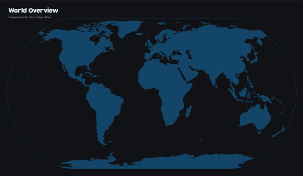 World map overview vector silhouette in blue shades for corporate backgrounds and global connectivity concepts.