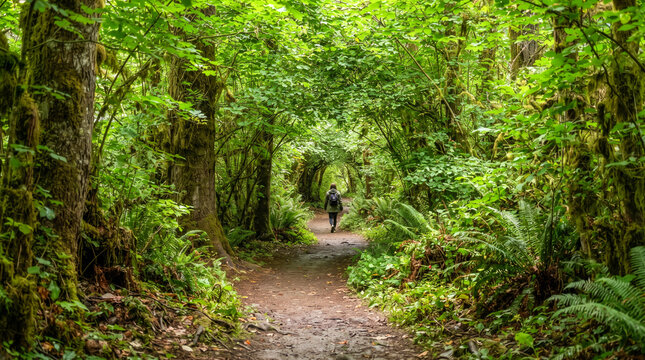 Sendero natural rodeado de frondosa vegetaci&oacute;n que forma un t&uacute;nel verde. Un rinc&oacute;n tranquilo y sombreado, ideal para caminar y disfrutar del bosque.