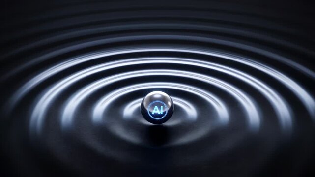 water droplet creating ripples in dark background for abstract design