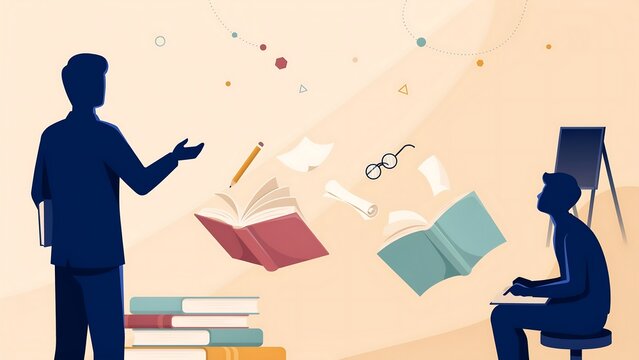 Educational background with teacher day theme featuring copy space for text and ample copy space for design