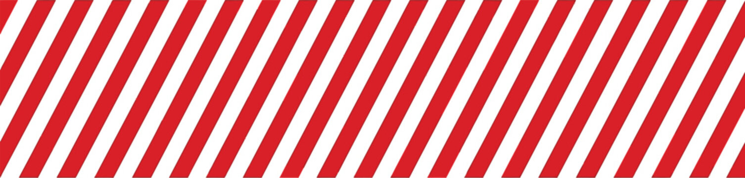 Red and gray diagonal striped warning tape on transparent background industrial pattern.