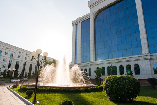 Fountain and Building In Tashkent, Uzbekistan