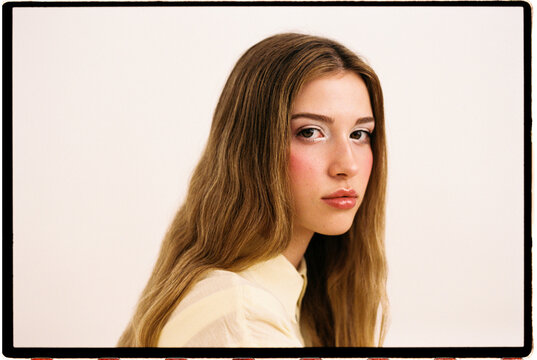 Woman confidently looking at camera