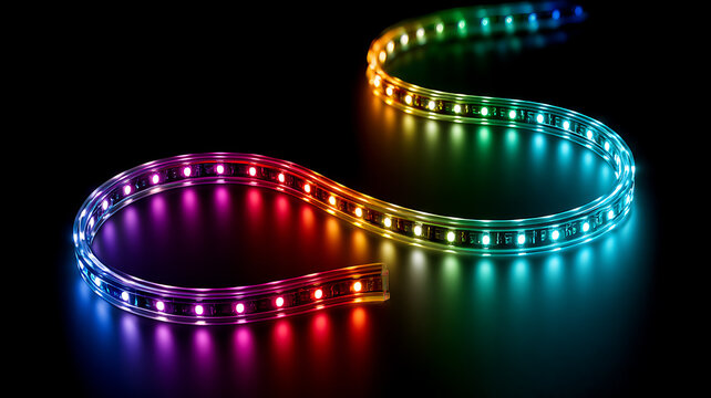 Flexible led strip light with multicolored rgb lighting