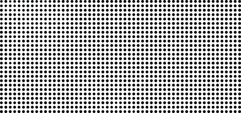 Halftone dot pattern vector, black and white pop art background, seamless retro comic book texture for graphic design