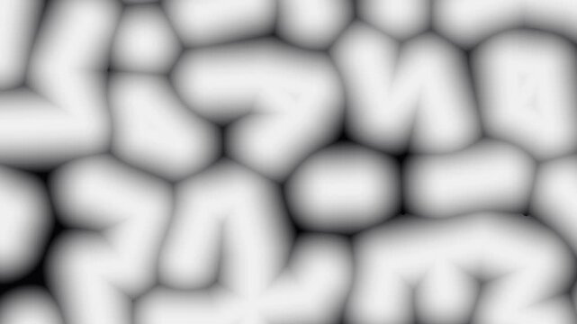 Abstract cellular growth pattern with organic diffusion and fluid motion in monochromatic tones